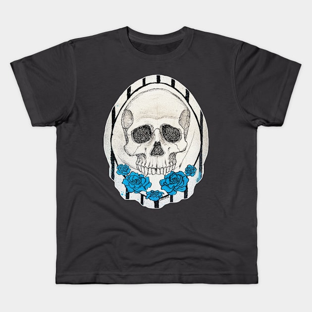 Cameo Skull Kids T-Shirt by Jan Grackle